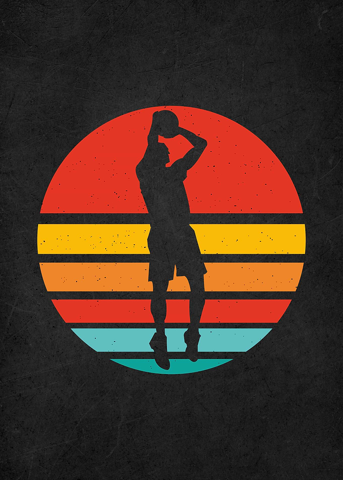 retro vaporwave basketball