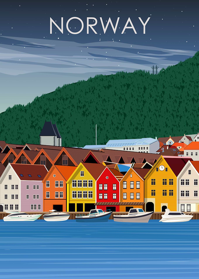 Norway at Night Poster