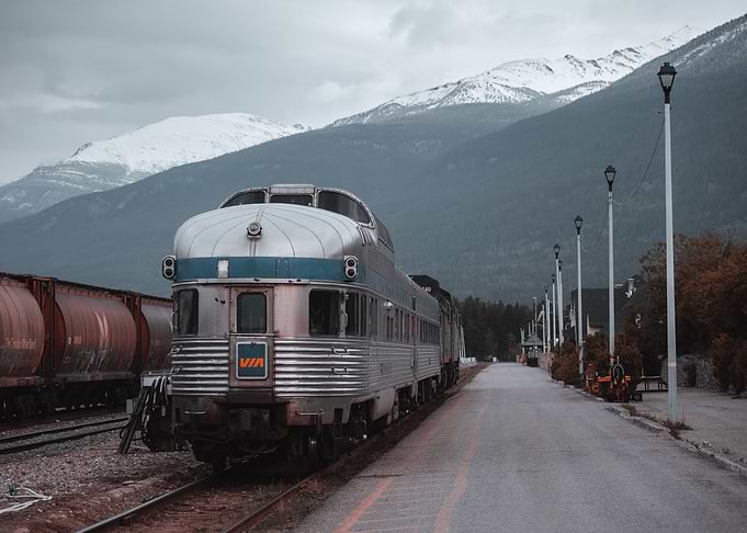 Express train at a siding