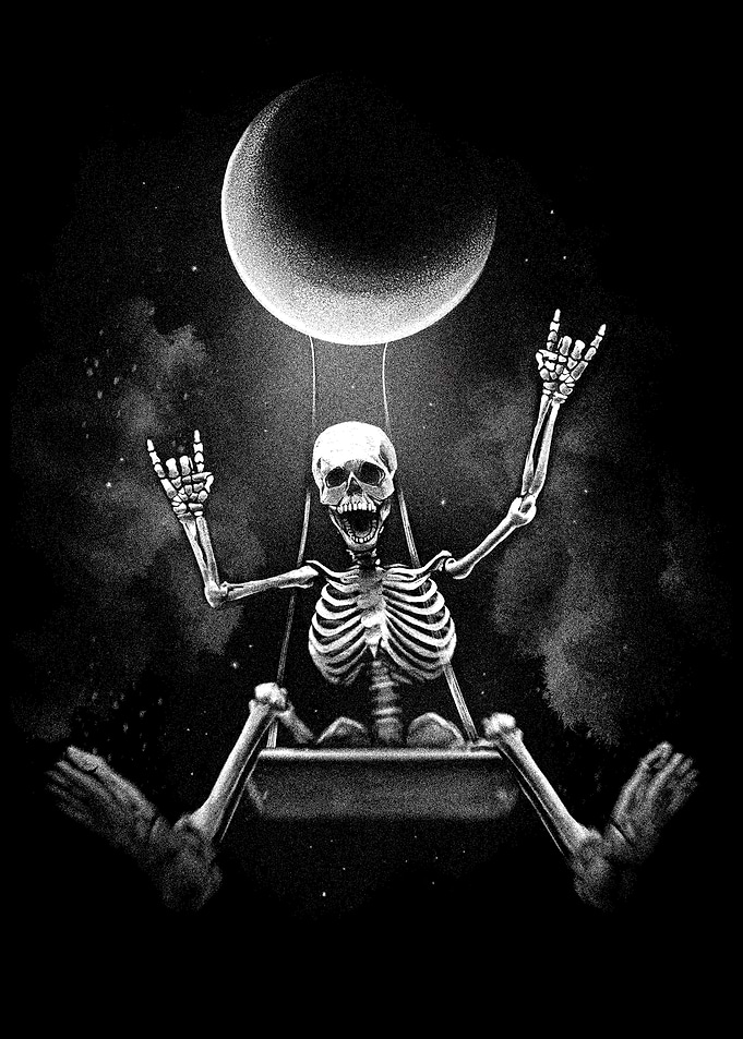 Skeleton at tthe Moon