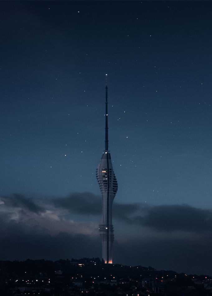 Skyscraper Tower At Night