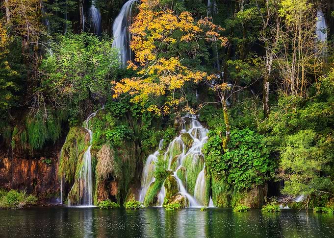 Autumn Landscape Waterfall