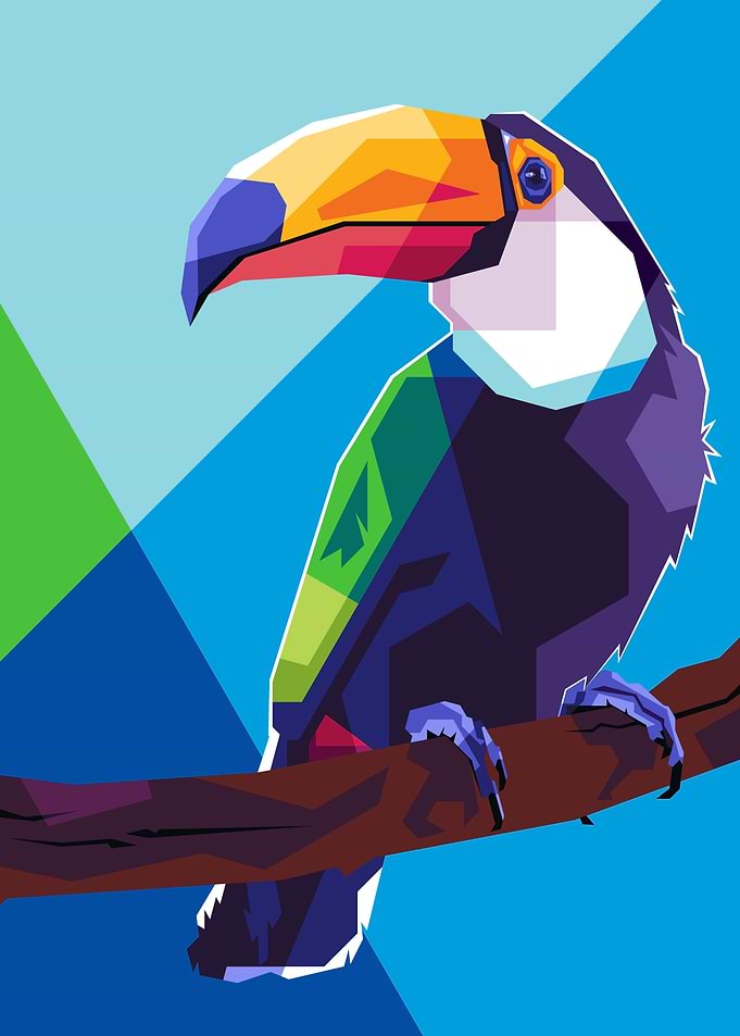 rangkong bird pop art