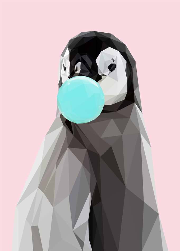 penguin bubble gum animal