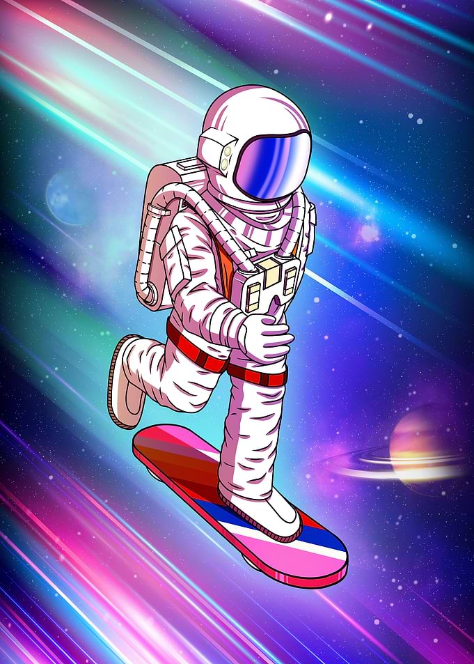 Astronaut Skateboarder
