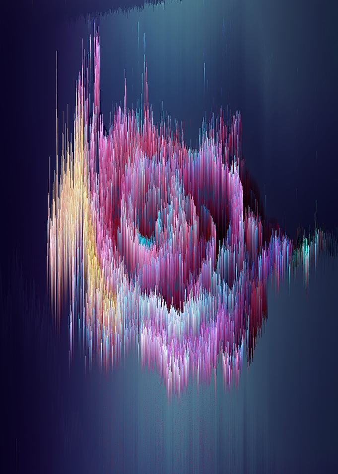 Pink digital rose