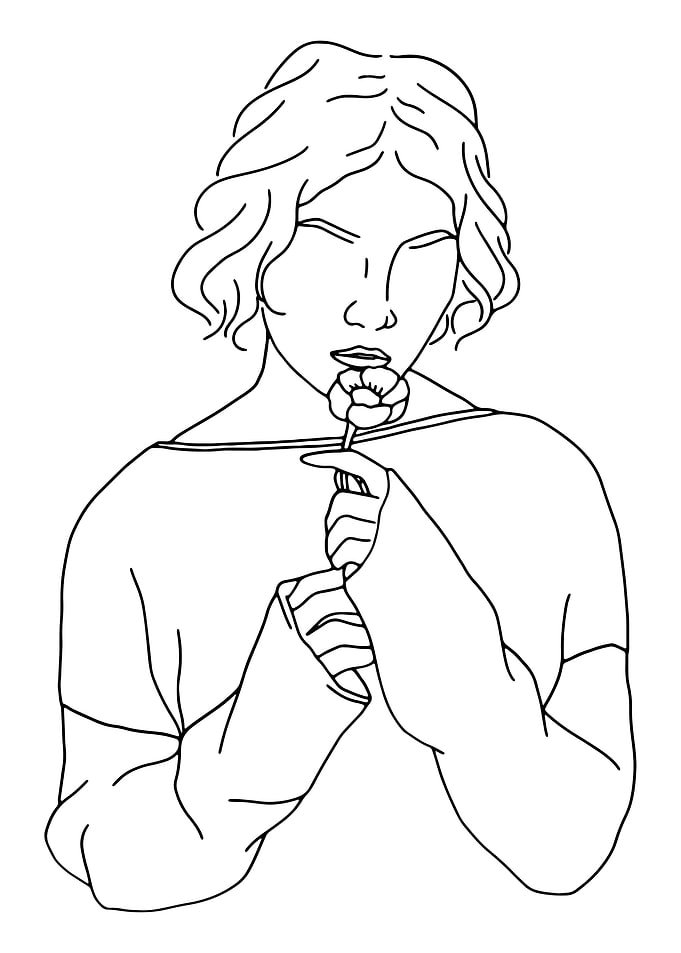 One Line Art Woman