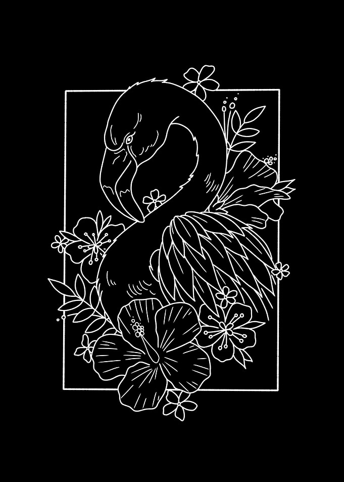 Flamingo aesthetic line