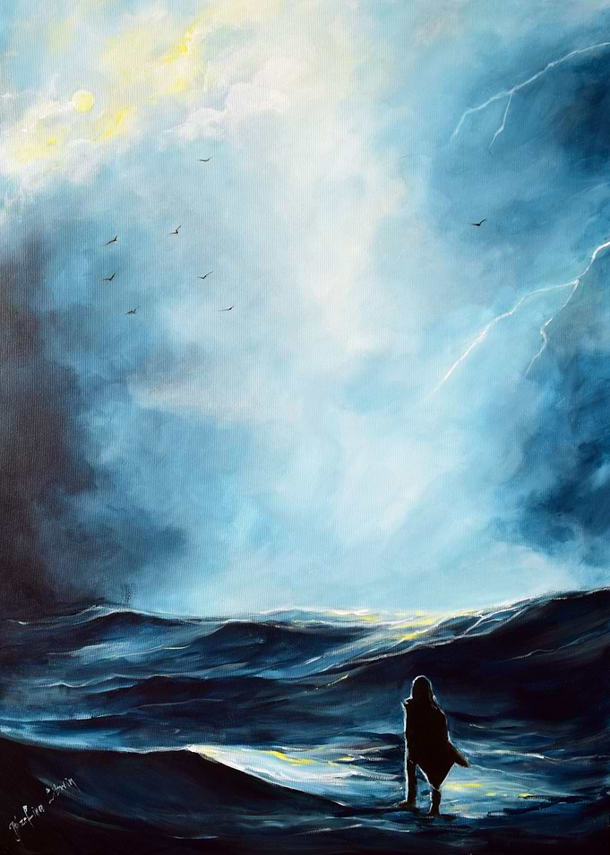 By the sea painting