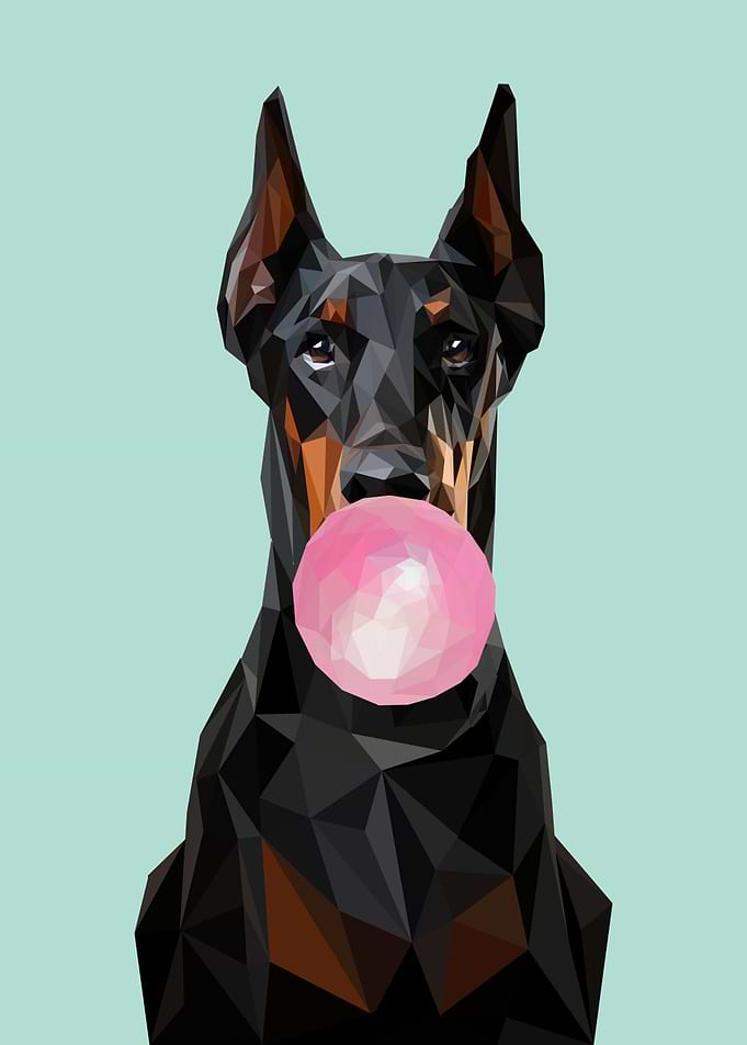 doberman bubble gum animal