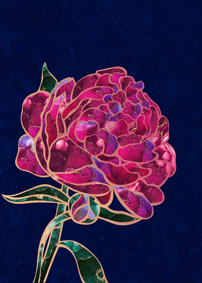 Metallic Peony Flower
