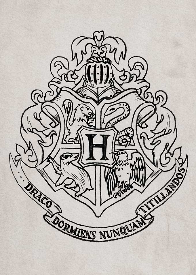 Hogwarts Insignia White
