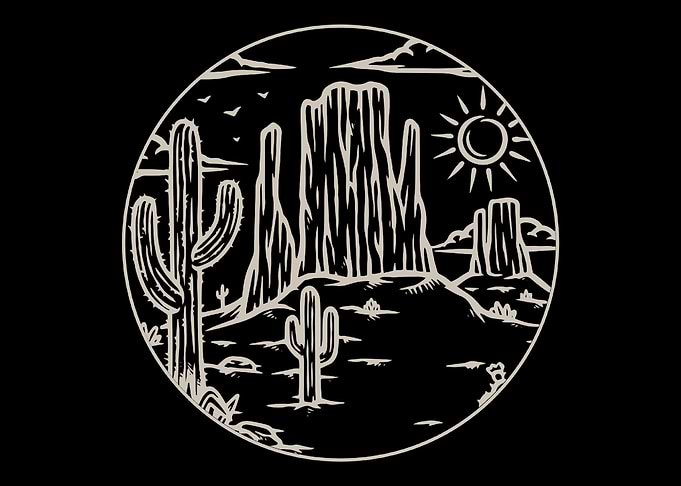 Retro Western Landscape