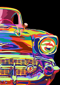 Classic car in pop art