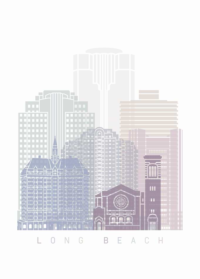 LONG BEACH SKYLINE POSTER