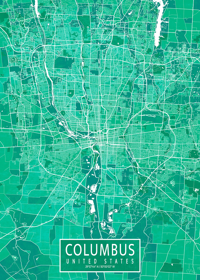 Columbus Map Watercolor