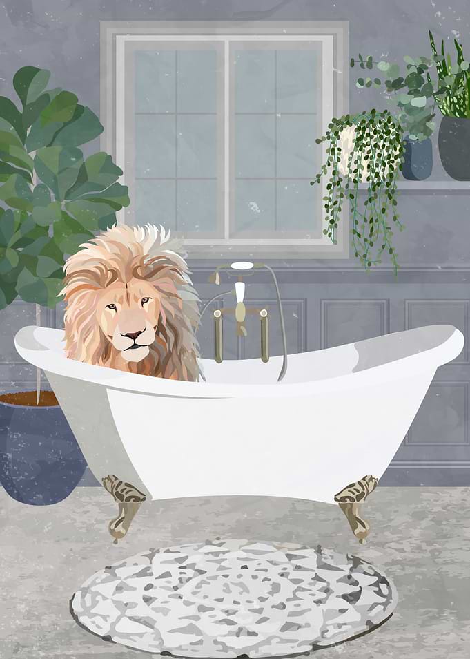 Leo Lion takes a bath