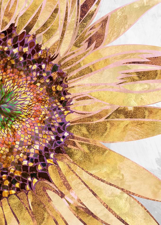 Metallic Gold Sunflower