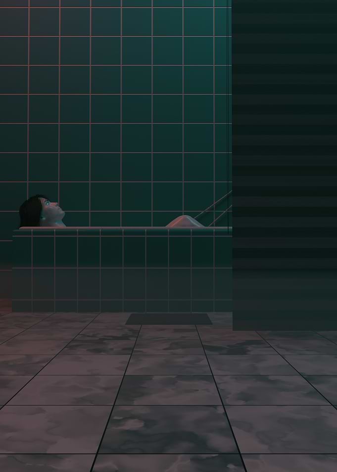 Bathtub Time 3D Surrealism