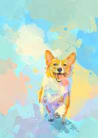 Happy Corgi Dog Portrait