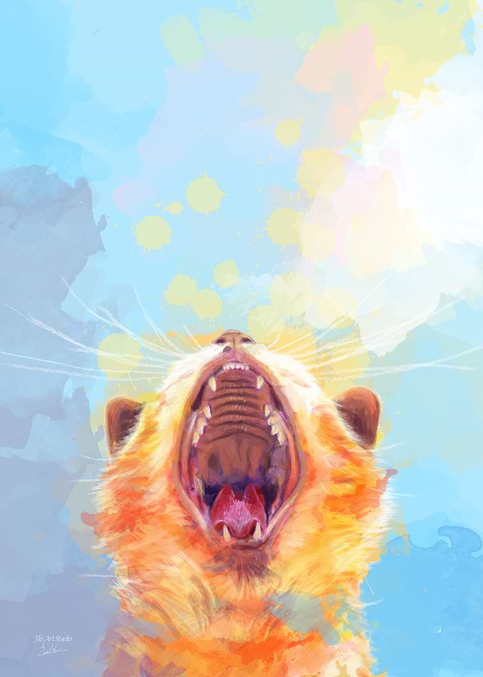 Yawning Kitty Cat