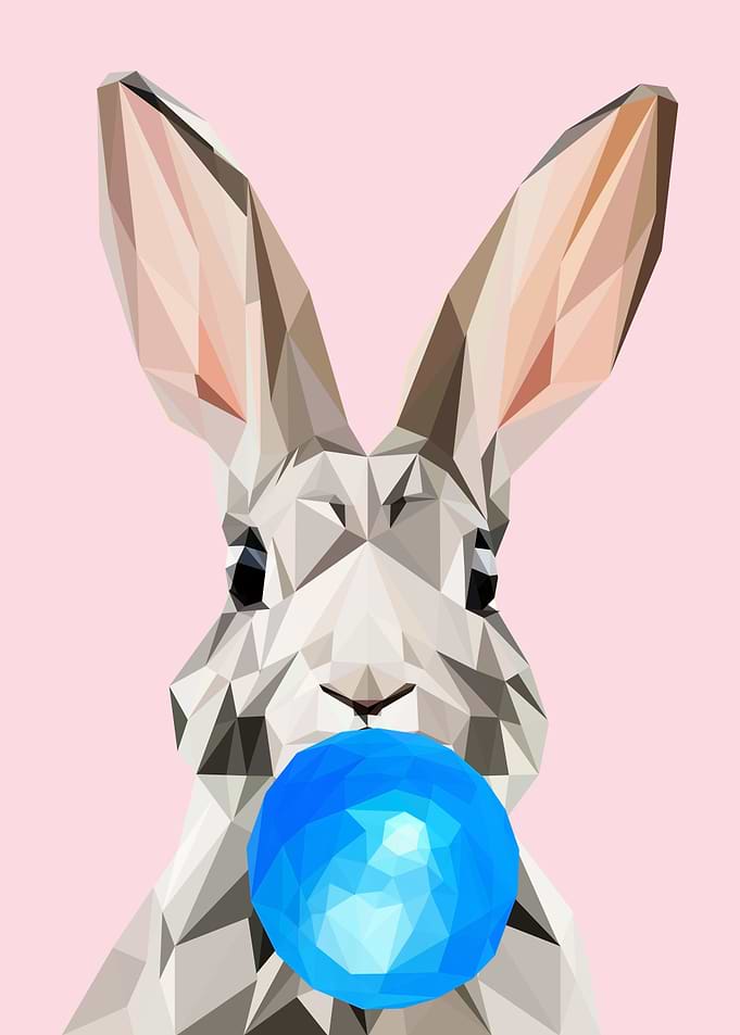 Cute rabbit bubble gum