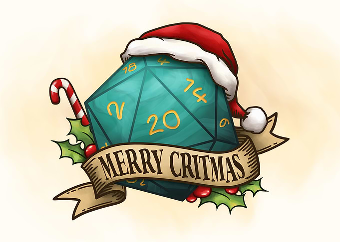 Merry Critmas D20 Dice