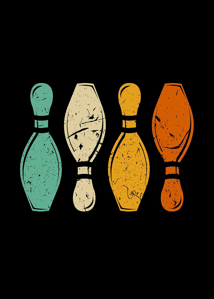 Vintage Bowling Pins Retro