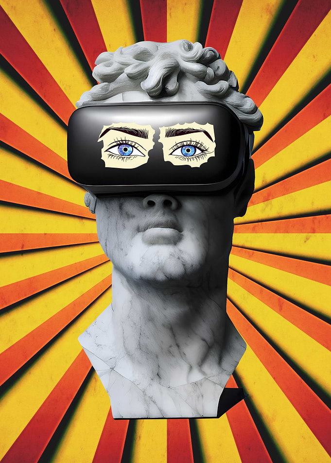 Statue greek marble VR vis