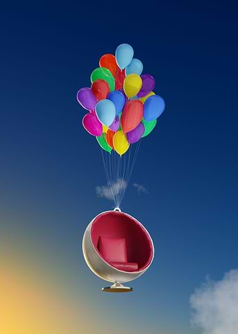 Chair Flying Balloons