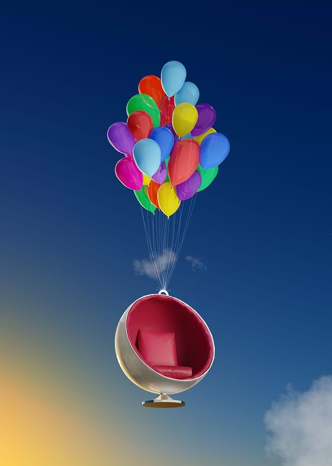 Chair Flying Balloons