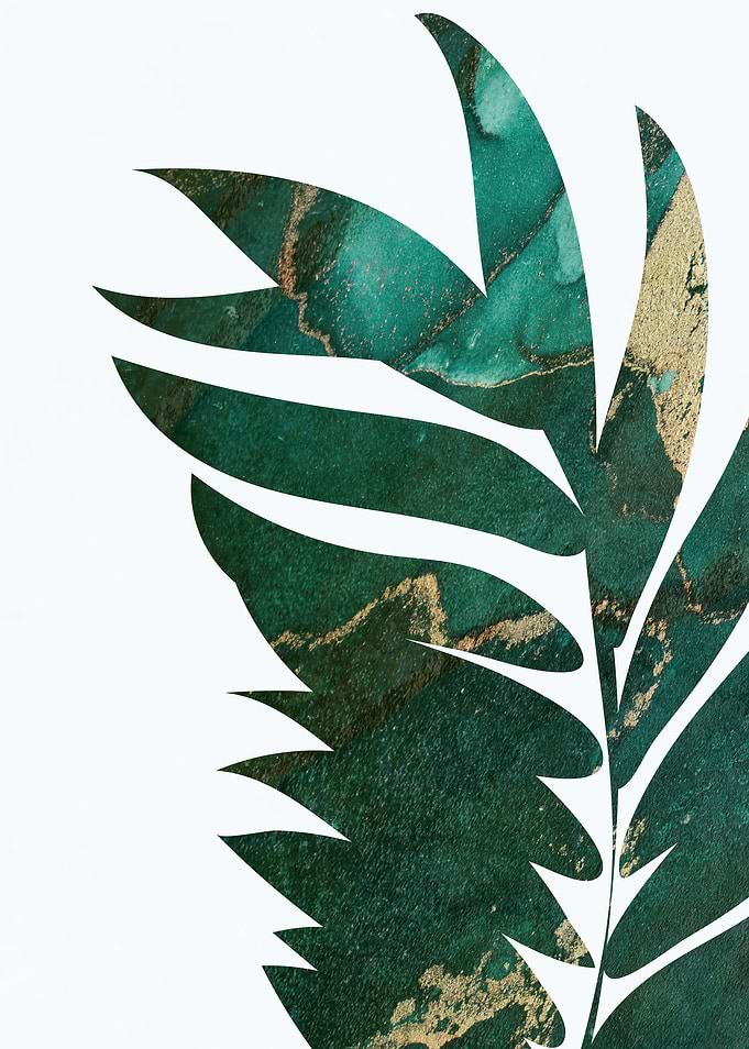 Green Gold Palm Leaf