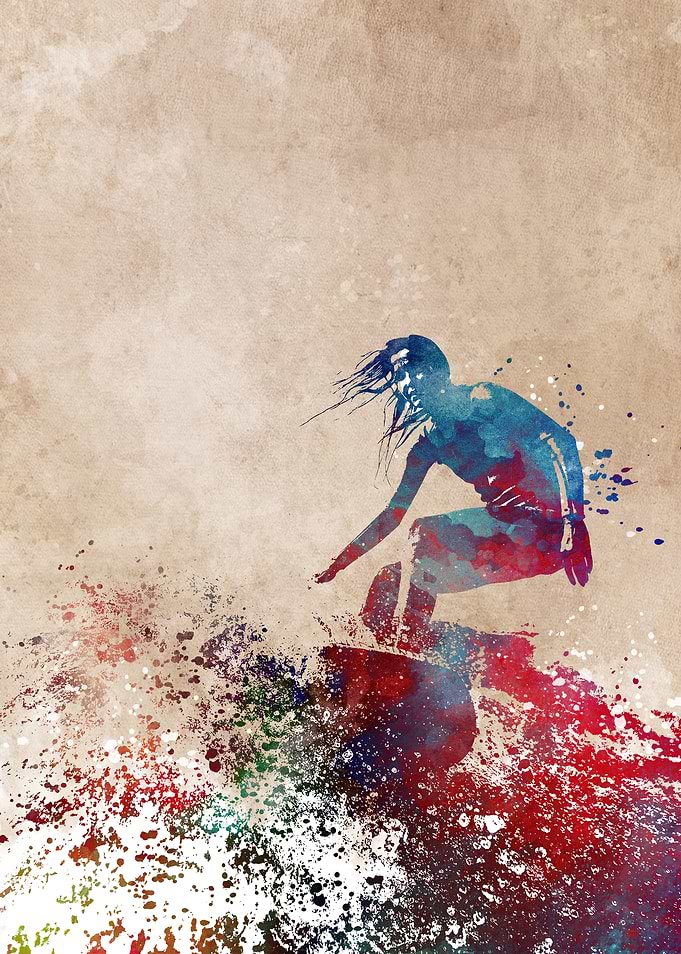 Surfer sport art