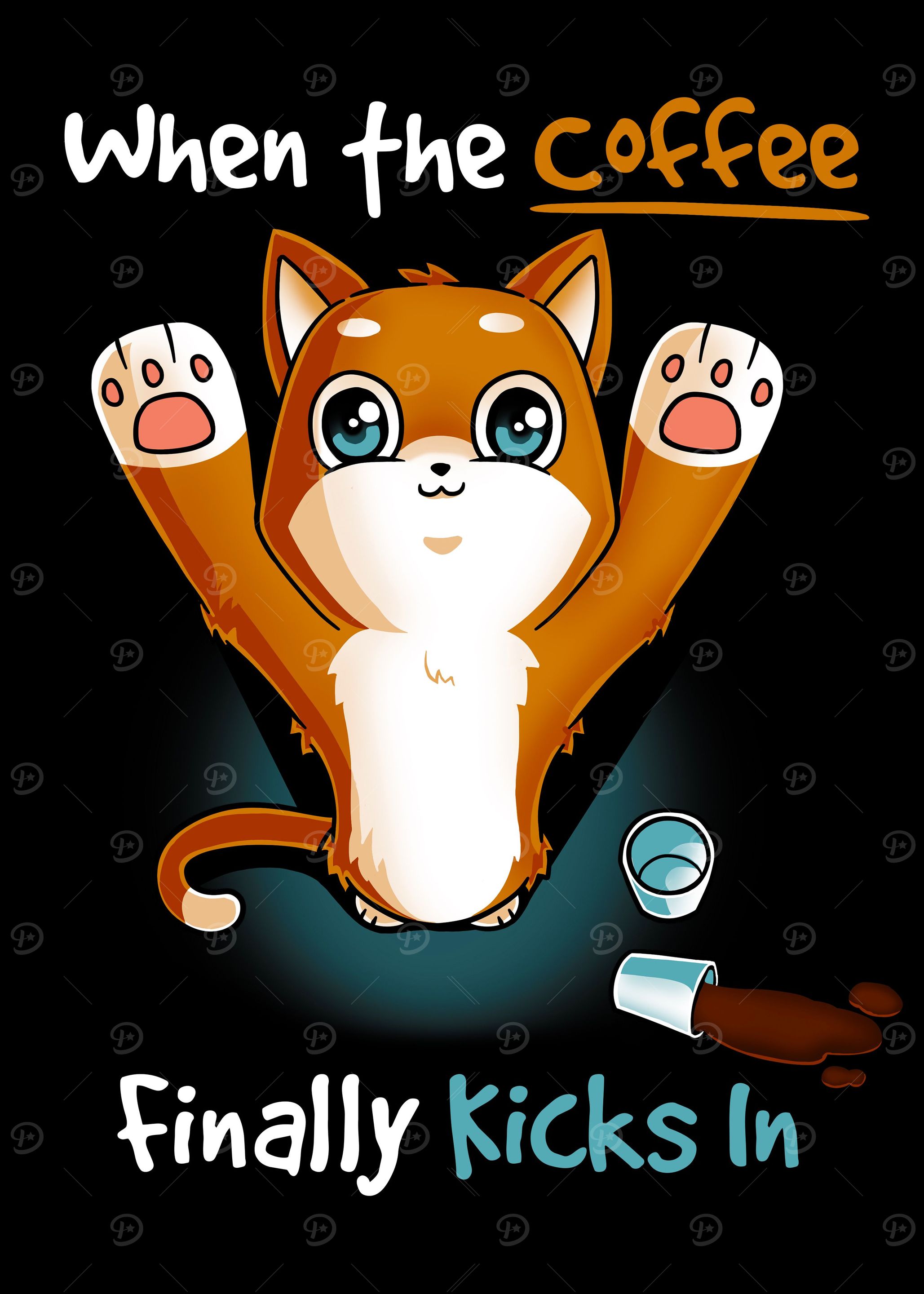 Coffee kicks in Cat