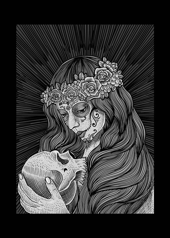 skull and mother