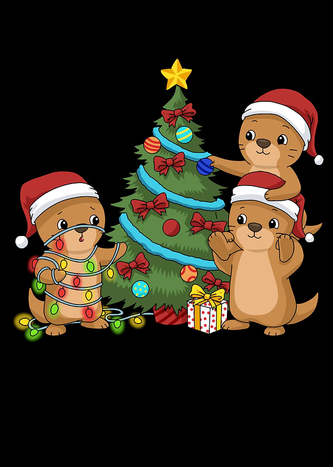 Christmas Tree Otter Kids
