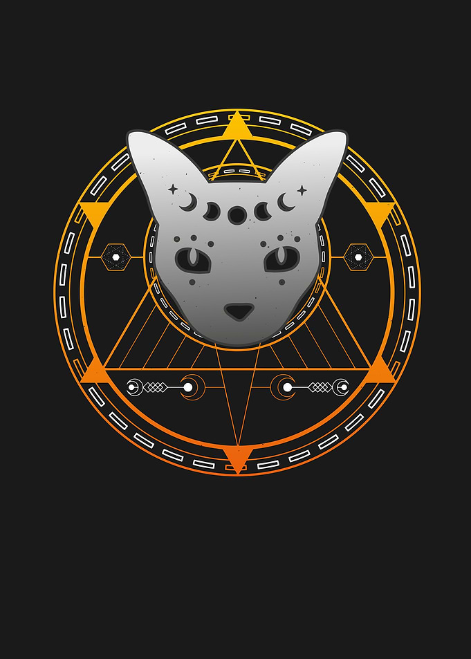 Sacred Geometry Cat Magic
