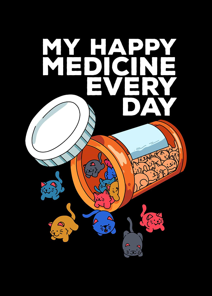 happy pills daily cat hugs