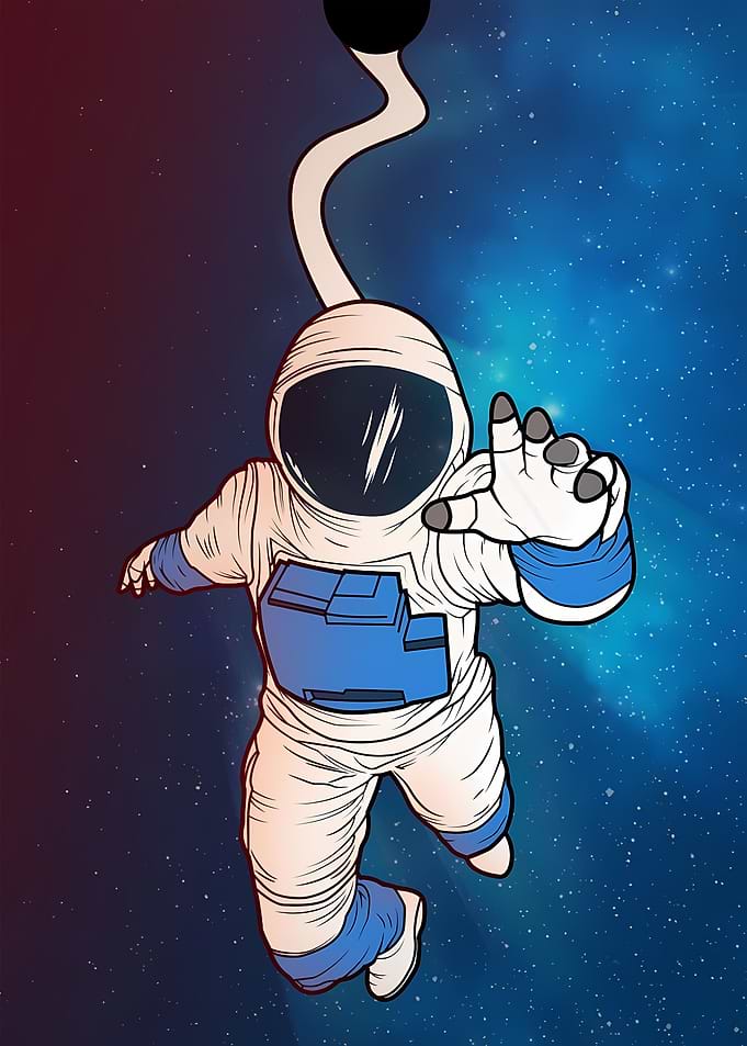 Astronaut Flying on Galaxy
