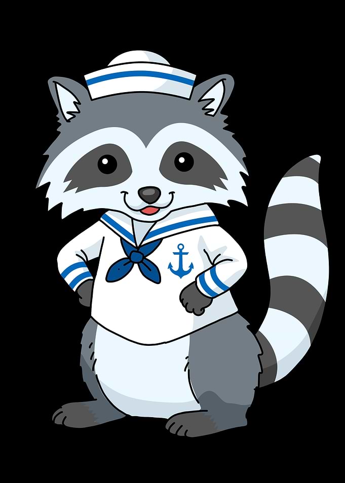 Raccoon Gift Kids Sailor