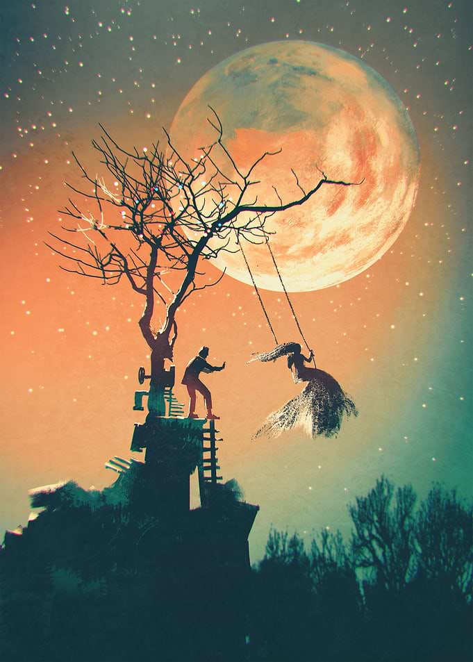 Woman on swing