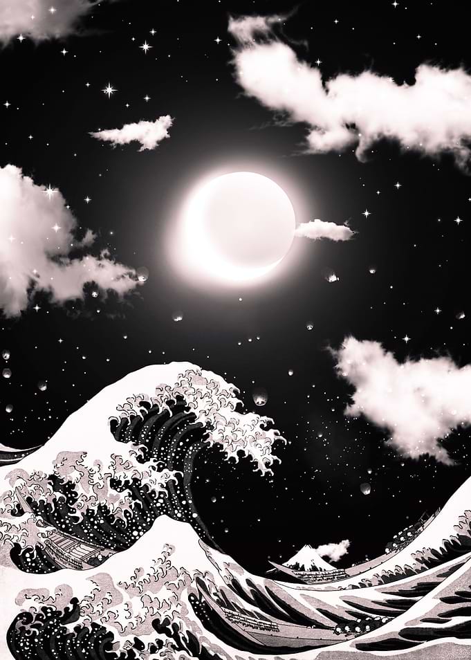 Great Wave Kanagawa Moon
