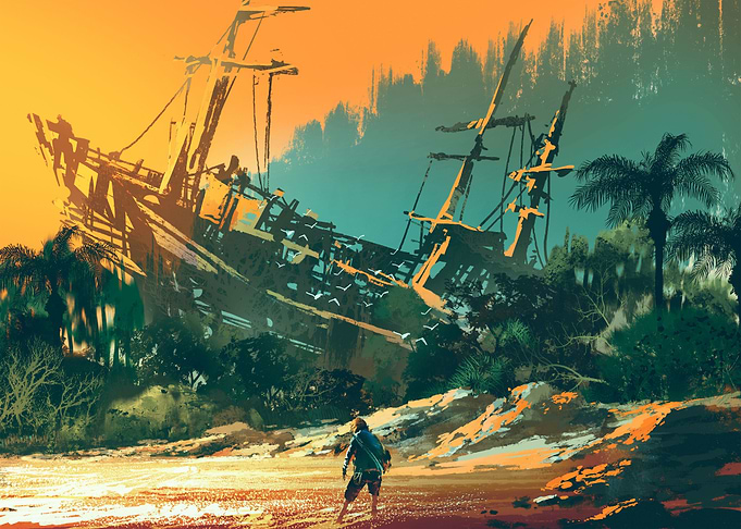 Boat at sunset