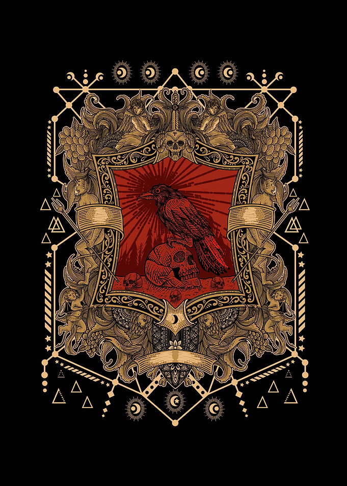 skull and crow