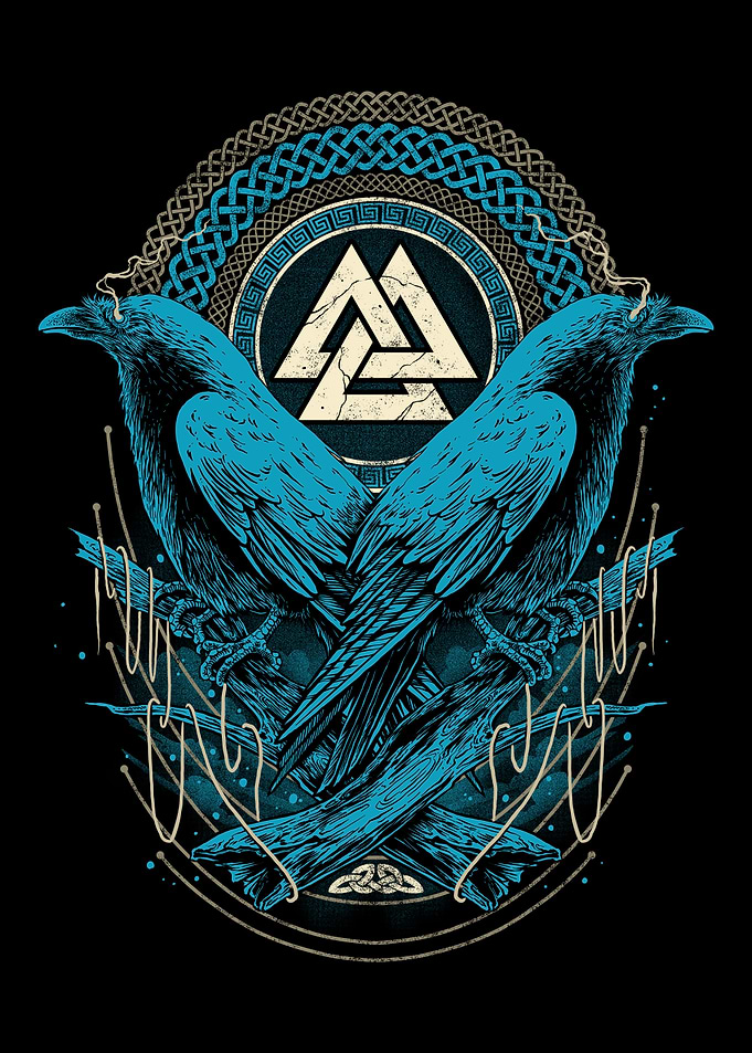 Odin Raven Viking Valknut