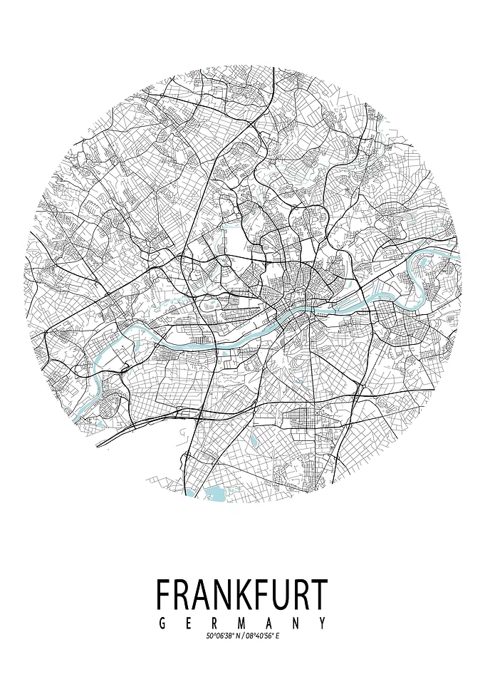 Frankfurt City Map Circle