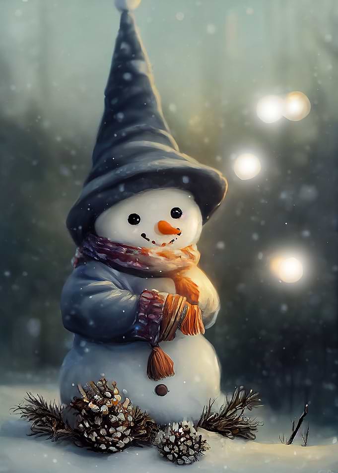 Funny Cute Snowman