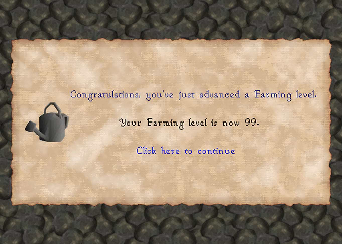 Runescape LVL 99 Farming