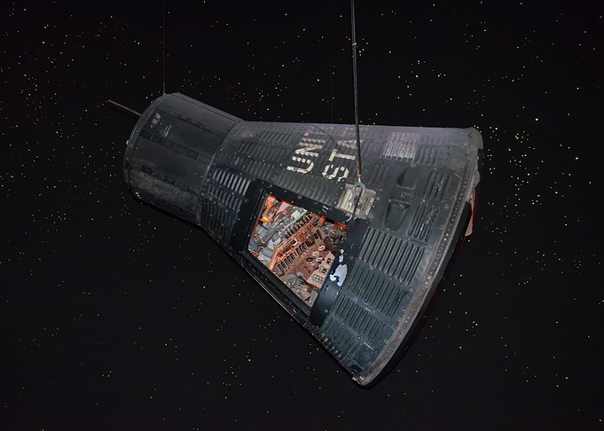 Space capsule in orbit