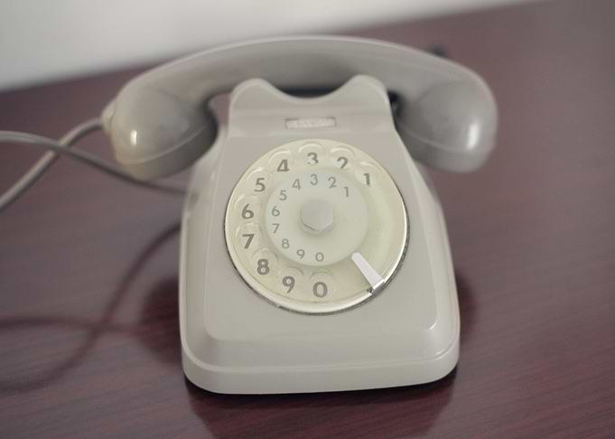 Vintage rotary phone grey